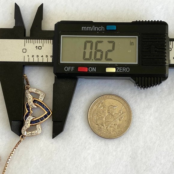 Ross-Simons Gold Vermeil Sterling Silver Triple Heart Sapphire Pendant Necklace - Picture 14 of 16